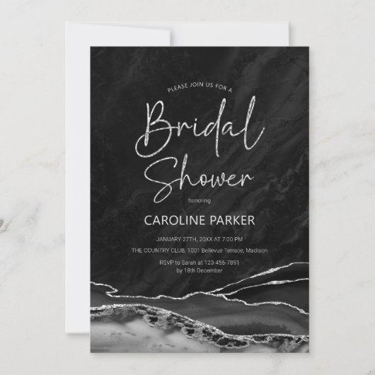 Agaat zwart zilver Vrijgezellenfeest Kaart (Voorkant)