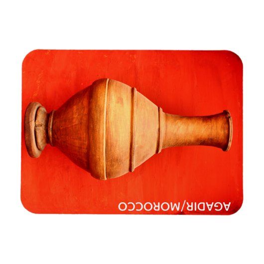 agadir marocco medina wood vase jar folk islamic b magneet (Horizontaal)