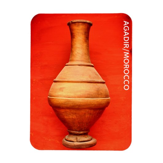 agadir marocco medina wood vase jar folk islamic b magneet (Verticaal)