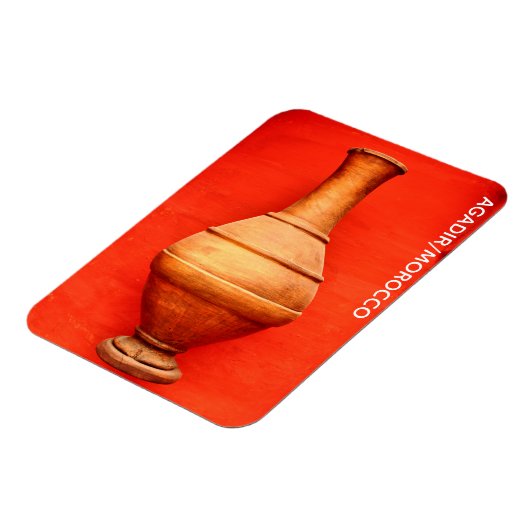 agadir marocco medina wood vase jar folk islamic b magneet (Linkerzijde)