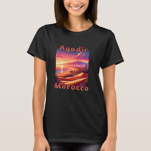 Agadir Marokko Vakantie zonsondergang T-shirt (Voorkant)