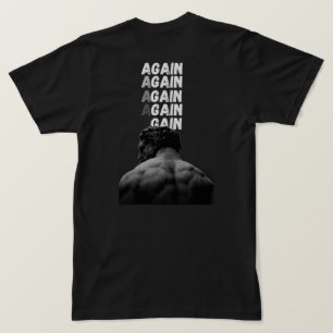 AGAIN Gym Motivatie Achterkant Print Fitness T-Shi T-shirt