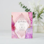 Agaite Glitter GRADUATIE Feest Uitnodigingen Glam  (Staand voorkant)