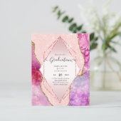 Agaite Glitter GRADUATIE Feest Uitnodigingen Glam  (Staand voorkant)