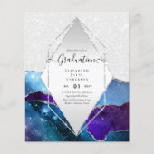 Agaite Glitter GRADUATIE Uitnodigingen Glam CHIC (Voorkant)