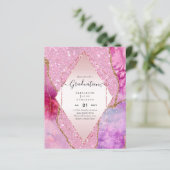 Agaite Glitter GRADUATIE Uitnodigingen Glam CHIC (Staand voorkant)