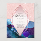 Agaite Glitter GRADUATION Party nodigt Glam CHIC u (Voorkant)