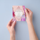 Agaite Glitter GRADUATION Party nodigt Glam CHIC u Flyer (Hand)