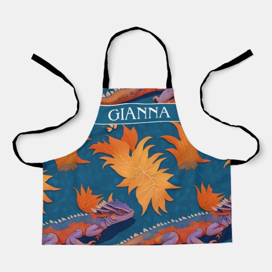 Agama hagedis mozaïek kleurrijk gepersonaliseerd p schort (Voorkant)