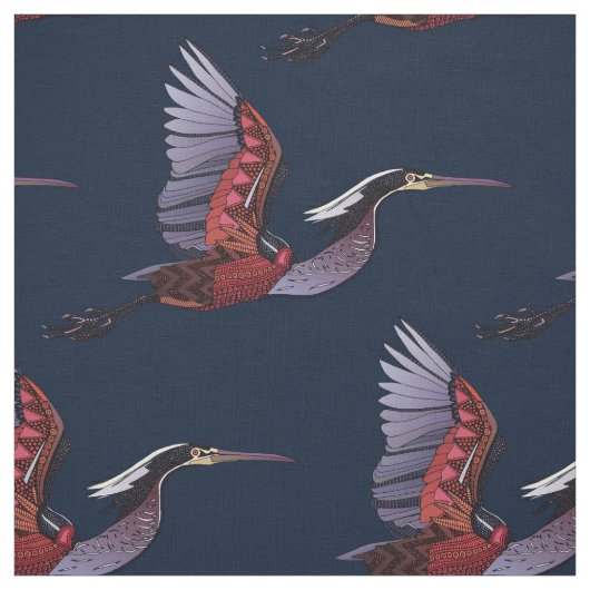 Agami heron indigo fabric stof (Swatch)