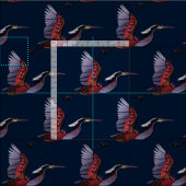 Agami heron indigo fabric stof (Delen)