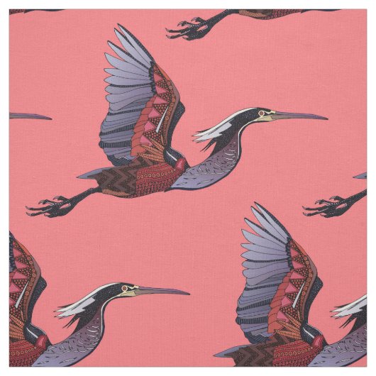 Agami-heron watermeloen stof (Swatch)