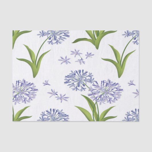 agapanthus African lily flowers seamless pattern Tissuepapier (Voorkant)