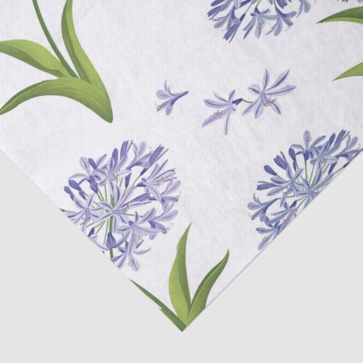 agapanthus African lily flowers seamless pattern Tissuepapier (Detail)