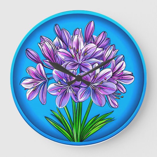 Agapanthus bloem Elegante Blauwe Bloem Botanisch Grote Klok (Voorkant)