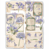 Agapanthus bloem Fussy Cut Ephemera 2 Sticker (Voorkant)