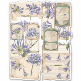 Agapanthus bloem Fussy Cut Ephemera 2 Sticker