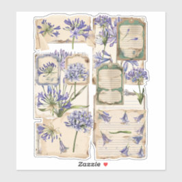 Agapanthus bloem Fussy Cut Ephemera 2 Sticker