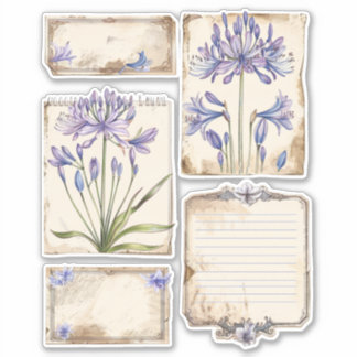 Agapanthus bloem Fussy Cut Ephemera Sticker