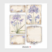 Agapanthus bloem Fussy Cut Ephemera Sticker (Vel)
