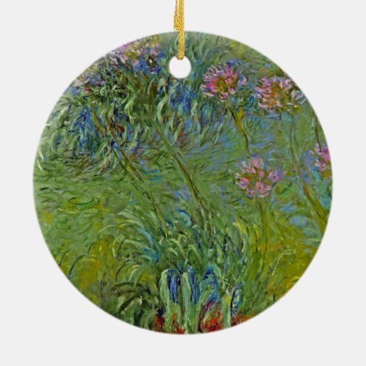 Agapanthus Bloemen (door Claude Monet) Keramisch Ornament (Achterkant)