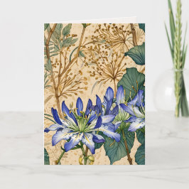 Agapanthus en Wilde Bloemen Kaart