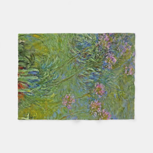 Agapanthus Flowers (van Claude Monet) Fleece Deken (Voorkant (Horizontaal))