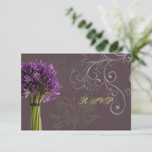 Agapanthus RSVP | Doe-het-zelf achtergrondkleur Kaartje (Staand voorkant)