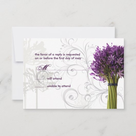 Agapanthus RSVP | Doe-het-zelf achtergrondkleur Kaartje (Achterkant)