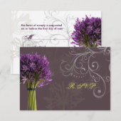 Agapanthus RSVP | Doe-het-zelf achtergrondkleur Kaartje (Voorkant / Achterkant)