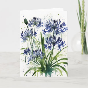 Agapanthus - Watercolor bloemen iPad mini hoes Kaart
