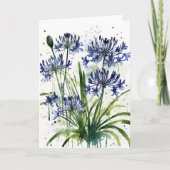 Agapanthus - Watercolor flowers iPad mini cover Kaart (Voorkant)