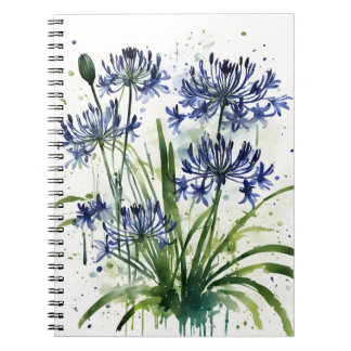 Agapanthus - Watercolor flowers iPad mini cover Notitieboek