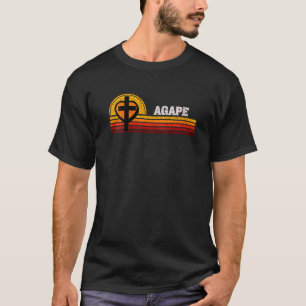 Agape God Liefde en Man Kruis Hart Christelijk Gel T-shirt