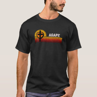 Agape God Liefde en Man Kruis Hart Christelijk Gel T-shirt