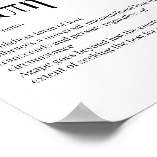 Agape greek definitie voor liefde poster (Hoek)