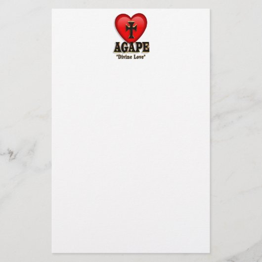 Agape-hartsymbool voor Gods goddelijke liefde Briefpapier (Voorkant)