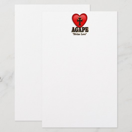Agape-hartsymbool voor Gods goddelijke liefde Briefpapier (Voorkant / Achterkant)