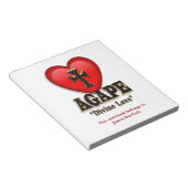 Agape-hartsymbool voor Gods goddelijke liefde Notitieblok (Schuin)