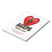 Agape-hartsymbool voor Gods goddelijke liefde Notitieblok (Linkerzijde)
