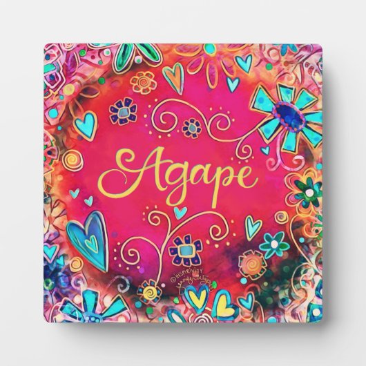 Agape  Inspirerend Rood Inspirivity Ezel Fotoplaat (Voorkant)