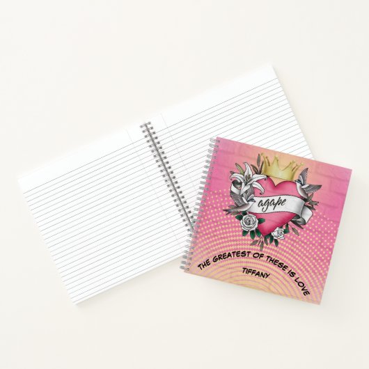 Agape Liefde Tattoo Graffiti Notitieboek (Binnen)