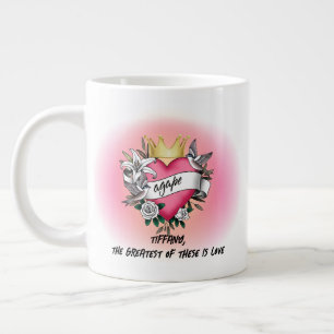 Agape-liefdestattoo Grote Koffiekop