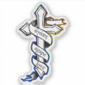Agape Love Cross Sticker (Voorkant)