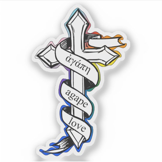 Agape Love Cross Sticker (Voorkant)