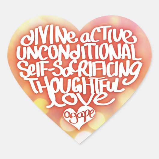 Agape Love Hart Sticker (Voorkant)