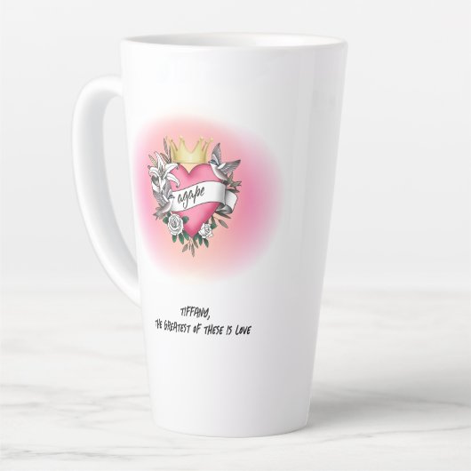 Agape Love Tattoo Graffiti Latte Mok (Linkerhoek)