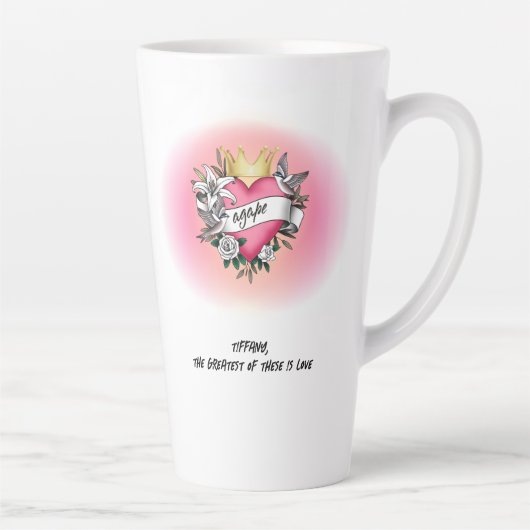 Agape Love Tattoo Graffiti Latte Mok (Rechts)