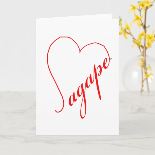 Agape (rood) Opmerking Auto Kaart (Gele Bloem)