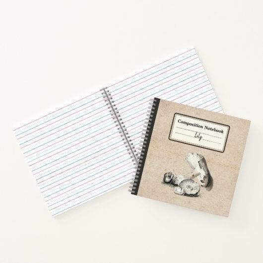 Agaricus Augustus Mushroom gepersonaliseerd Comp Notitieboek (Binnen)